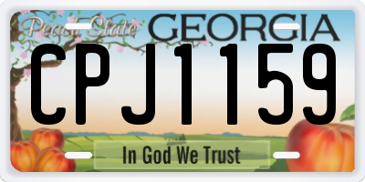 GA license plate CPJ1159