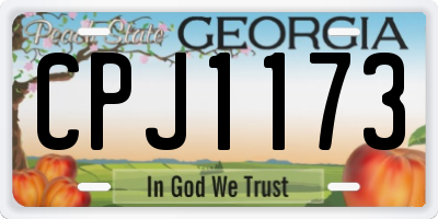 GA license plate CPJ1173