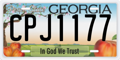 GA license plate CPJ1177