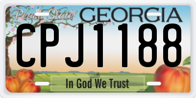 GA license plate CPJ1188