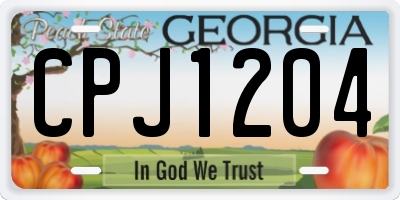 GA license plate CPJ1204