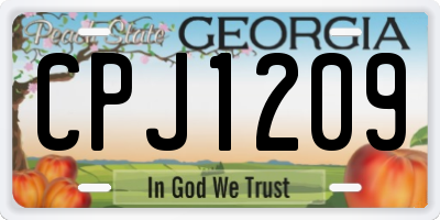 GA license plate CPJ1209