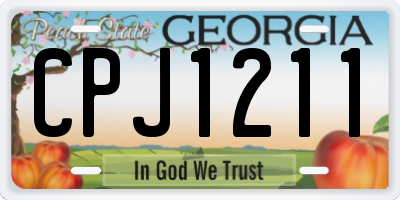 GA license plate CPJ1211