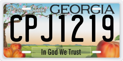 GA license plate CPJ1219