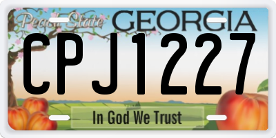 GA license plate CPJ1227