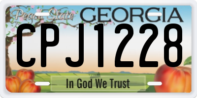 GA license plate CPJ1228