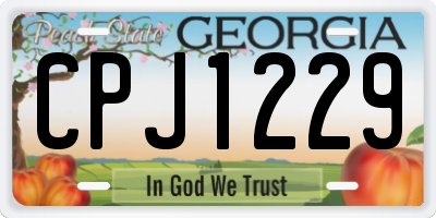GA license plate CPJ1229