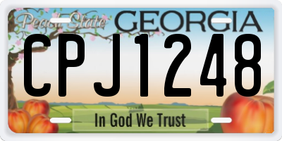 GA license plate CPJ1248