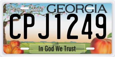 GA license plate CPJ1249