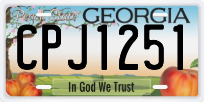 GA license plate CPJ1251
