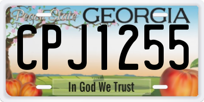 GA license plate CPJ1255
