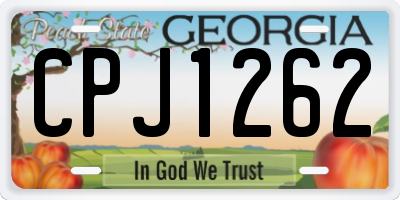 GA license plate CPJ1262