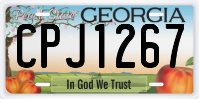 GA license plate CPJ1267