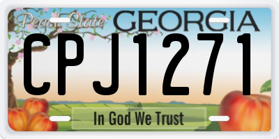 GA license plate CPJ1271