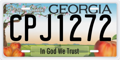 GA license plate CPJ1272