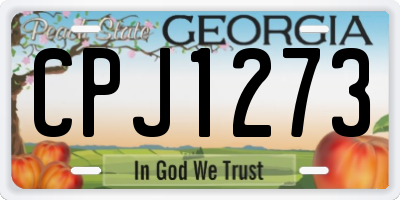 GA license plate CPJ1273
