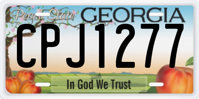 GA license plate CPJ1277