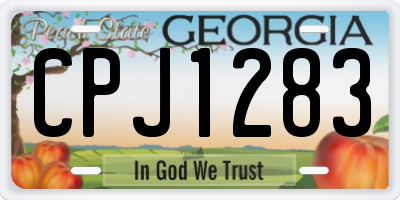 GA license plate CPJ1283