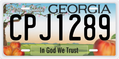 GA license plate CPJ1289