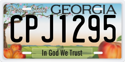 GA license plate CPJ1295