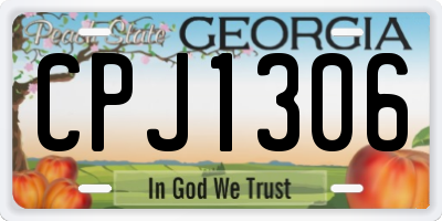GA license plate CPJ1306