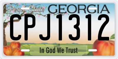 GA license plate CPJ1312