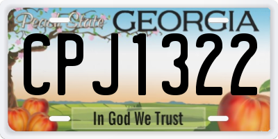 GA license plate CPJ1322