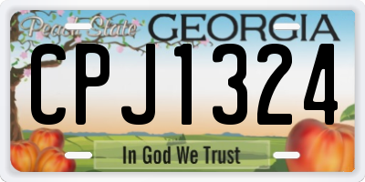 GA license plate CPJ1324