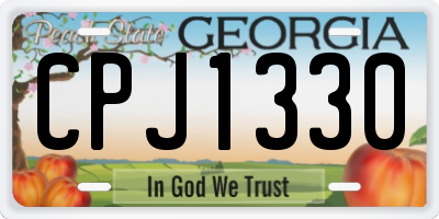 GA license plate CPJ1330