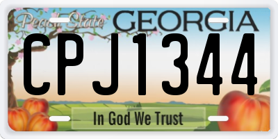 GA license plate CPJ1344
