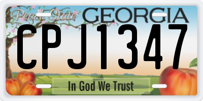 GA license plate CPJ1347