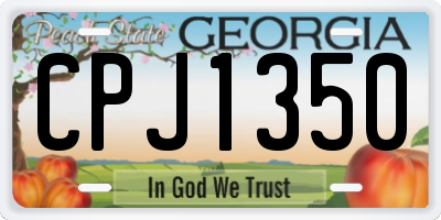 GA license plate CPJ1350