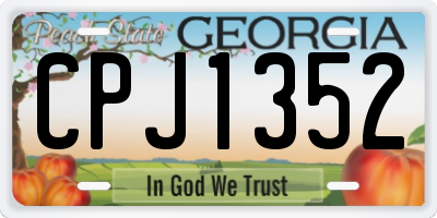 GA license plate CPJ1352