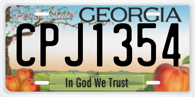 GA license plate CPJ1354