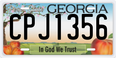 GA license plate CPJ1356