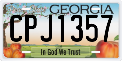 GA license plate CPJ1357