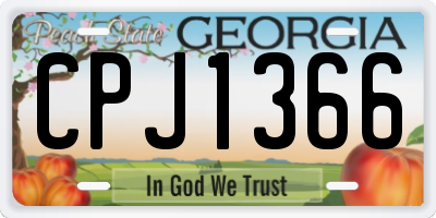 GA license plate CPJ1366