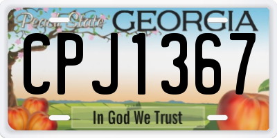 GA license plate CPJ1367