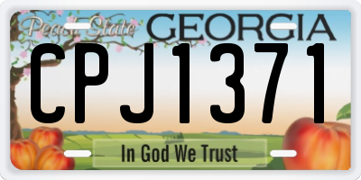 GA license plate CPJ1371