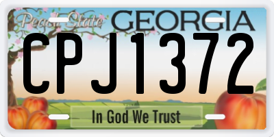 GA license plate CPJ1372