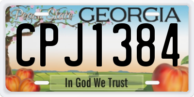 GA license plate CPJ1384