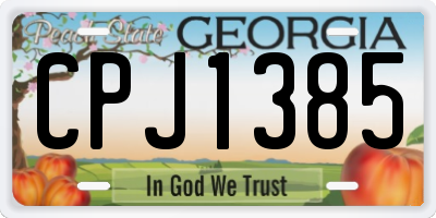 GA license plate CPJ1385