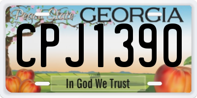 GA license plate CPJ1390
