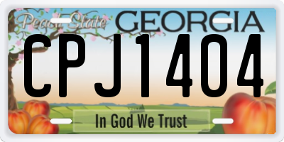 GA license plate CPJ1404