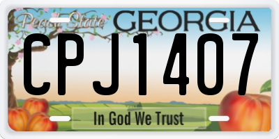 GA license plate CPJ1407