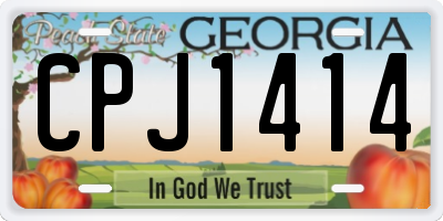 GA license plate CPJ1414