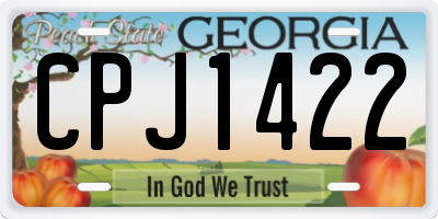 GA license plate CPJ1422