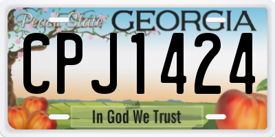 GA license plate CPJ1424