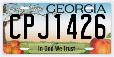 GA license plate CPJ1426