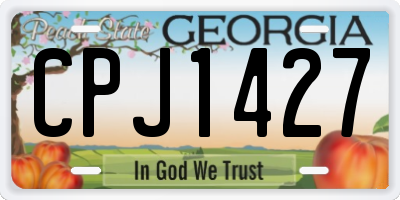 GA license plate CPJ1427